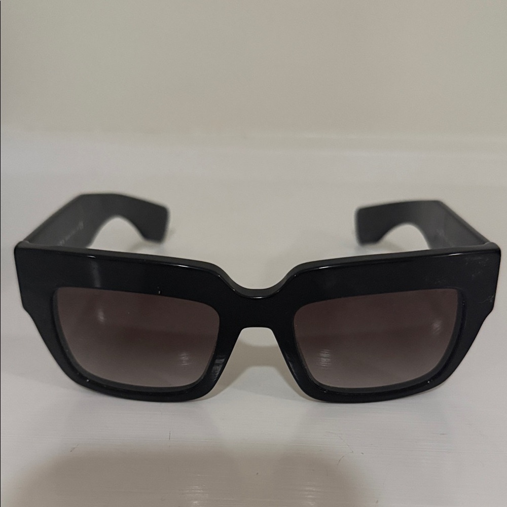 Prada Glossy Black Rectangular Sunglasses